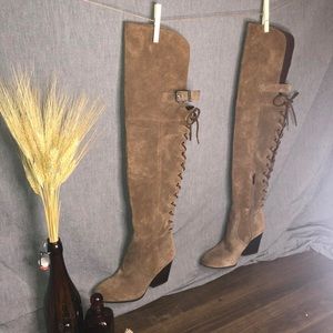 Suede Jeffery Campbell over the knee boots